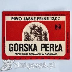 Etykieta piwna GÓRSKA PERŁA browaru w Radkowie