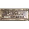 Mosiężna tablica maszyn SECK DRESDEN !