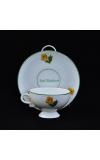 Kłodzka róża na białej porcelanie sygnowanej Glatzer Rose pamiątka Bad Kudowa