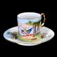 Francuska filiżanka z markowej porcelany Limoges - ręcznie zdobiona