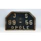 Zabytkowa tablica rejestracyjna OPOLE JS99-56